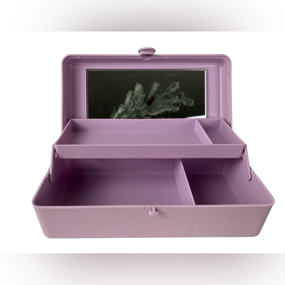 Vintage 80s Caboodles Makeup Cosmetics Case with Mirror Model 2605 Lavender